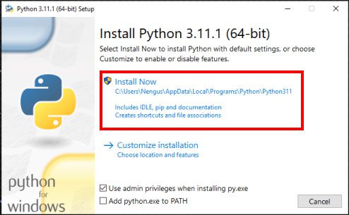 Starting Python Installation