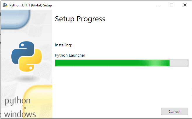 Python Installation Progress